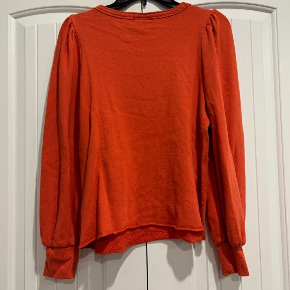 Universal Thread Coral Orange Puff Sleeve Sweater Women’s Size XS - Picture 2 of 5